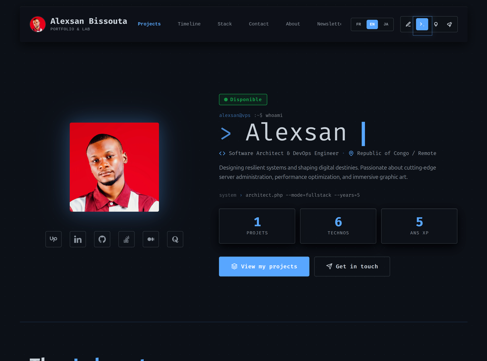 Screenshot 2 de Alexsan Dev Folio - Portfolio & Admin Panel